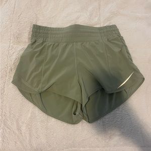 Lululemon Sage Green Hotty Hot High Rise Shorts